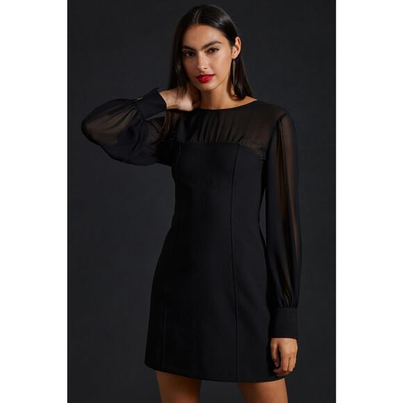 NWT Anthropologie Maeve Long-Sleeve Mini Dress - Size 0 - Picture 1 of 7